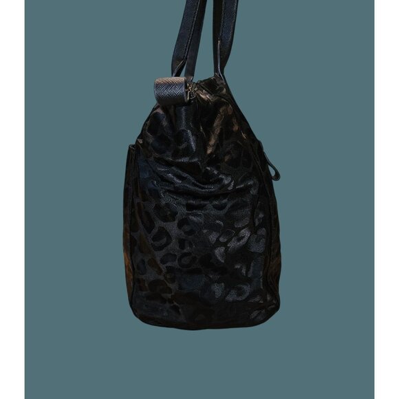 Michael Kors Kelsey Leopard Nylon Tote Shoulder Bag - Picture 3 of 16